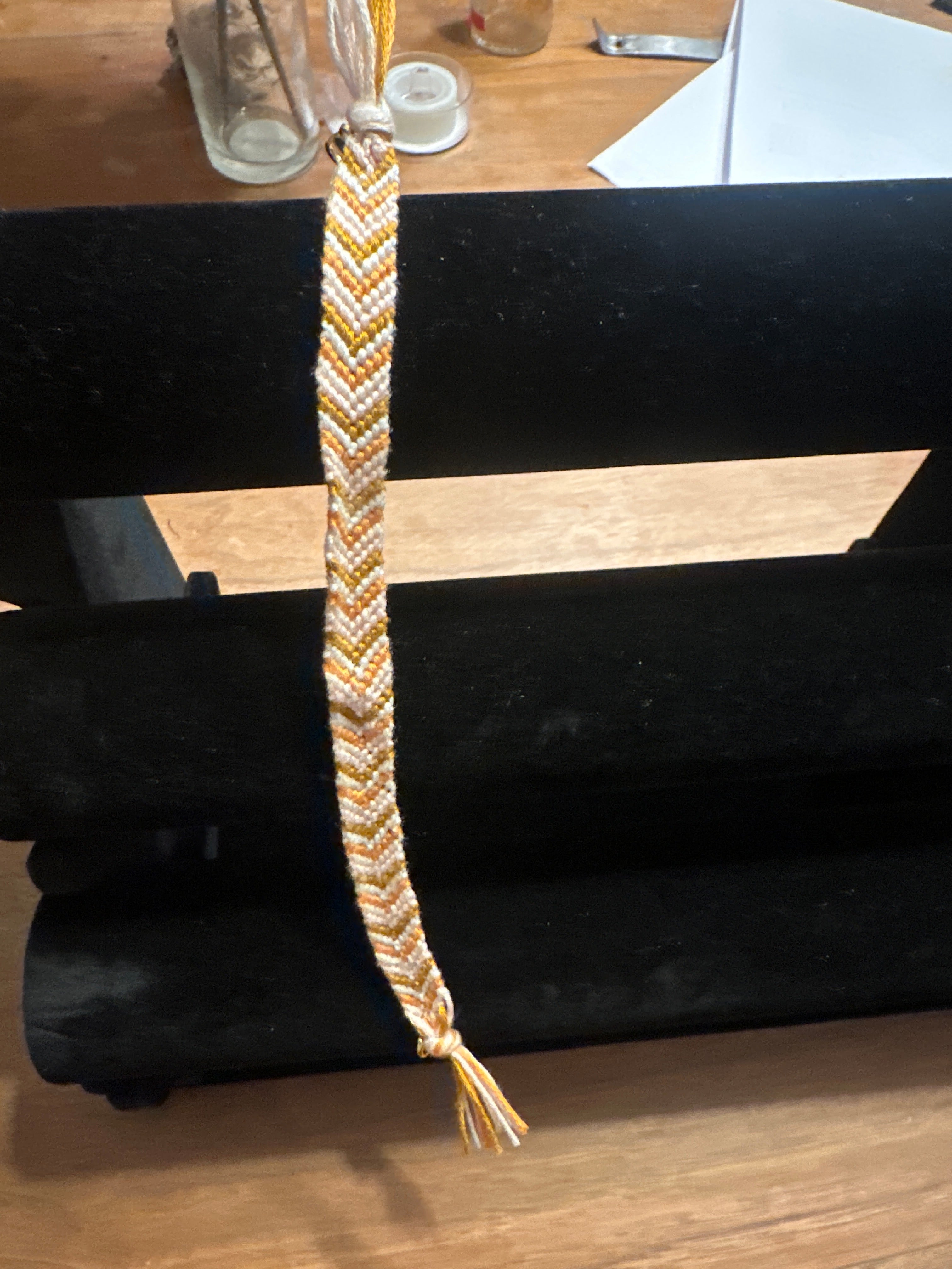 Long Chevron Bracelet-Calm and Clarity: Chai Latte